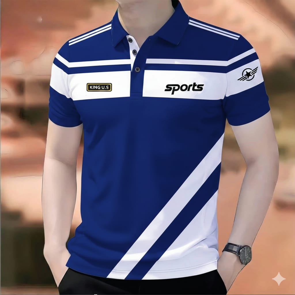 PK Cotton Polo Shirt For Men's [New SP-Royal Blue]